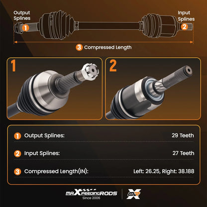CV Axle Assembly - 2 Pack for Nissan Rogue 2008-2013 & Rogue Select