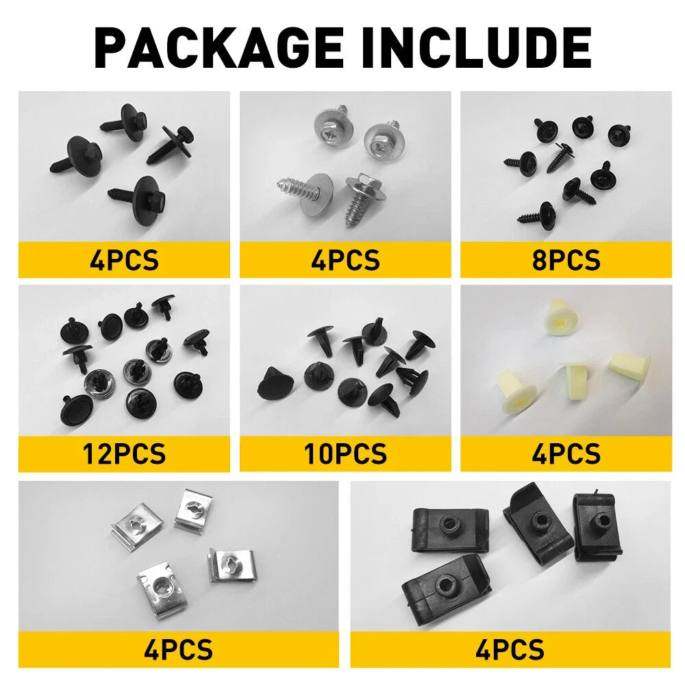 U-nut Clips & Body Bolts for Toyota M6 Engine Under Cover Splash Shield