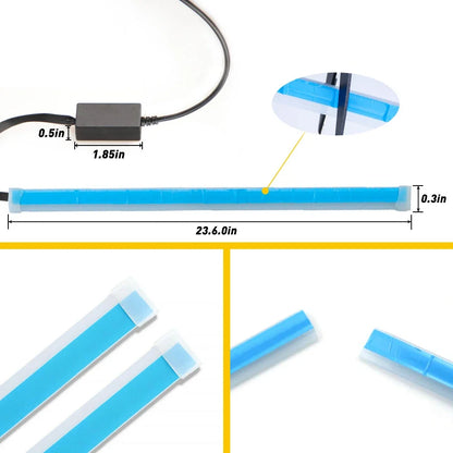 2X 60cm LED Daytime Running Light Strip with Amber Turn Signal