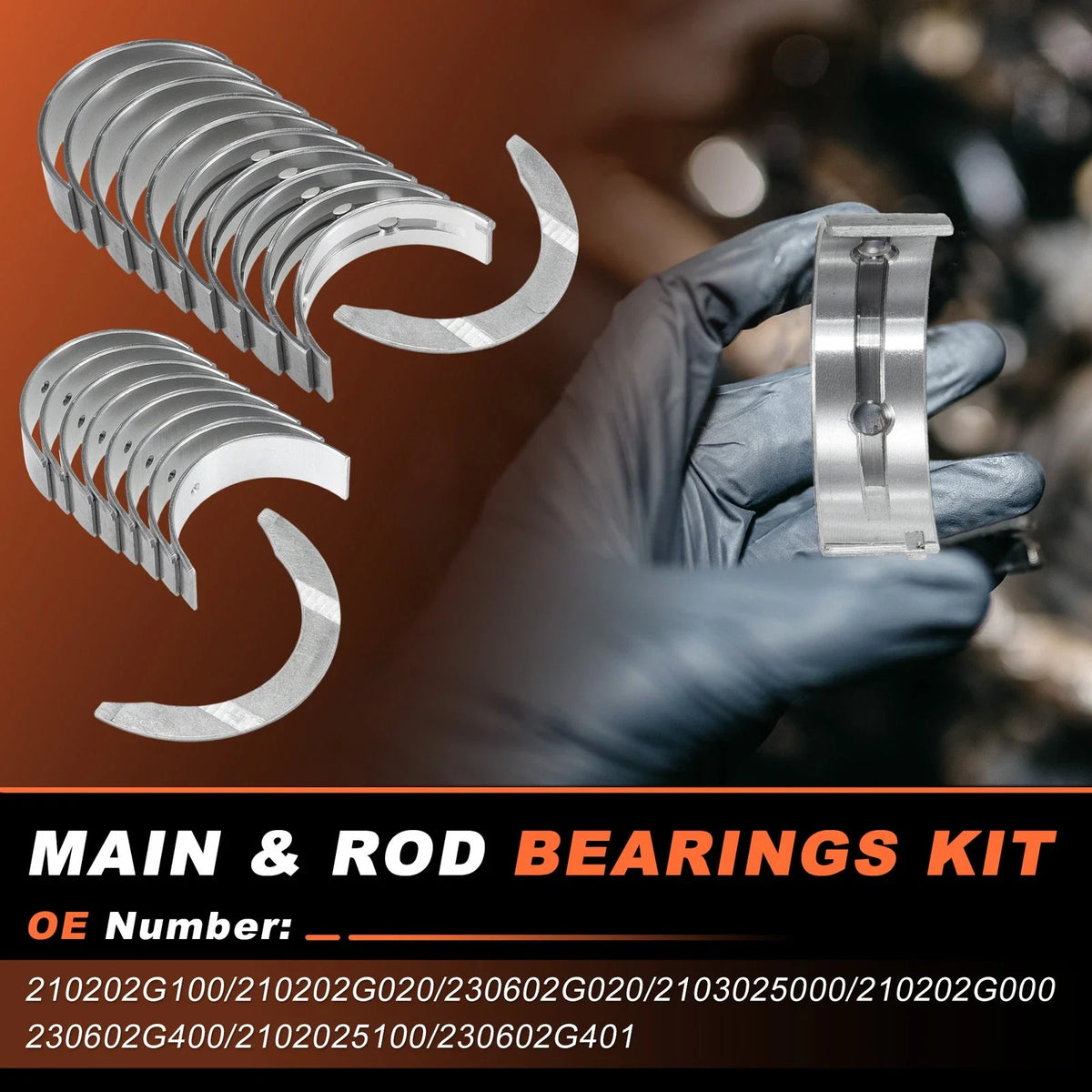 20Pcs Main and Rod Bearings Set for Kia Optima Sportage (2011–2016) No. 210202G100