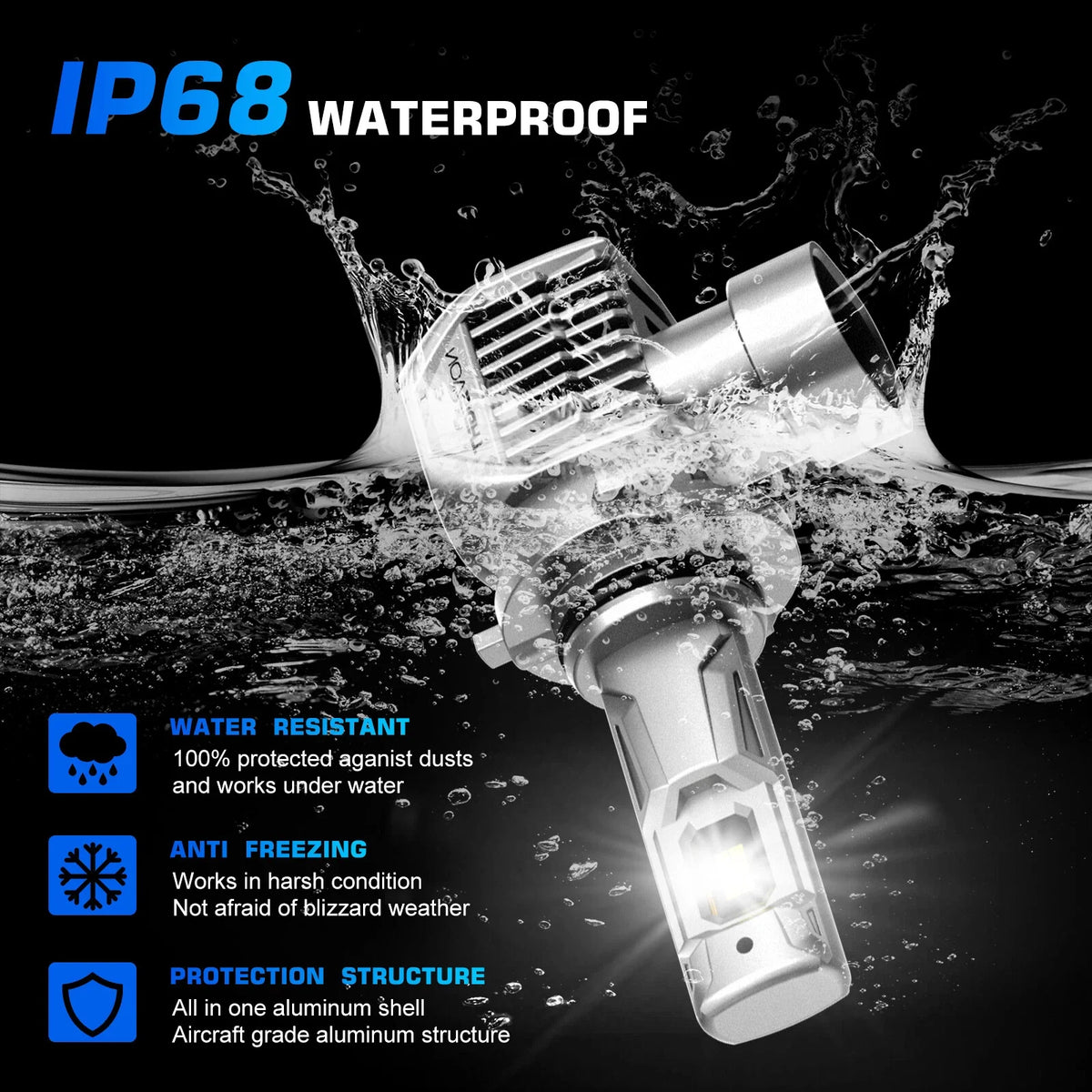 6500K 9005 LED Headlight Bulb Kit - 2 Pack