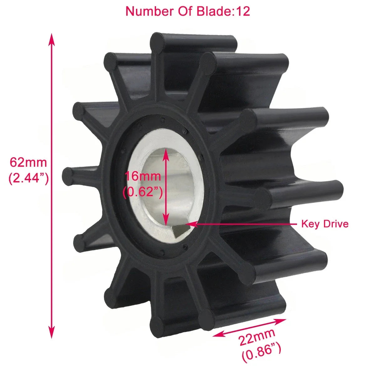 Flexible Impeller Kit for Sherwood G905 G906 G907 G908 G910P G11 (09000K)