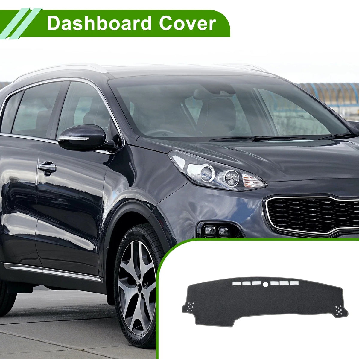 Dashboard Cover for Kia Sonet (2022–2025) Polyester Gray 1 Pc