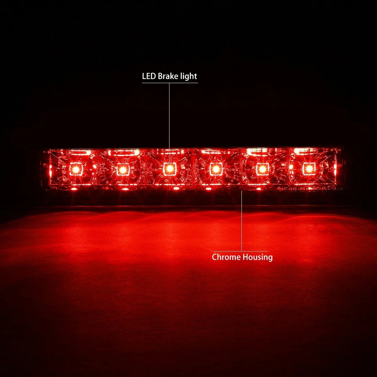 LED Third Tail Brake Light Lamp Chrome for Chevy Express Savana (2003–2017)