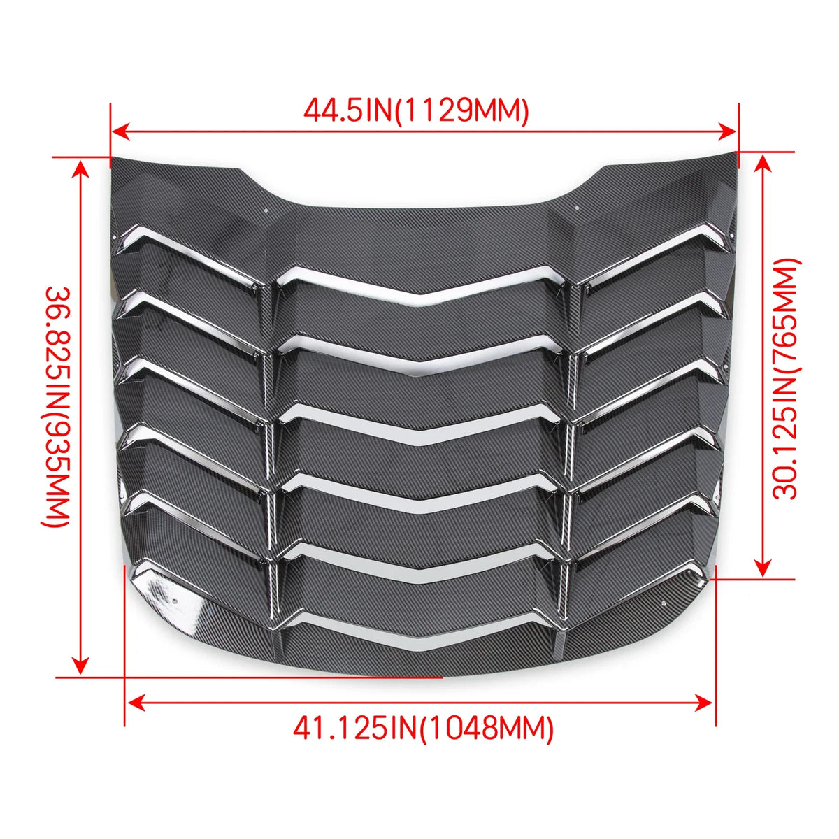 Rear Window Louver Cover Sun Shade for Ford Mustang (2015–2023) Carbon Fiber