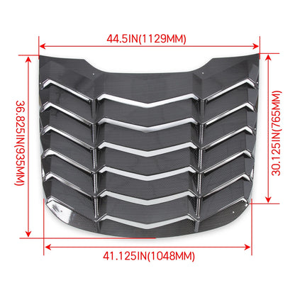 Rear Window Louver Cover Sun Shade for Ford Mustang (2015–2023) Carbon Fiber