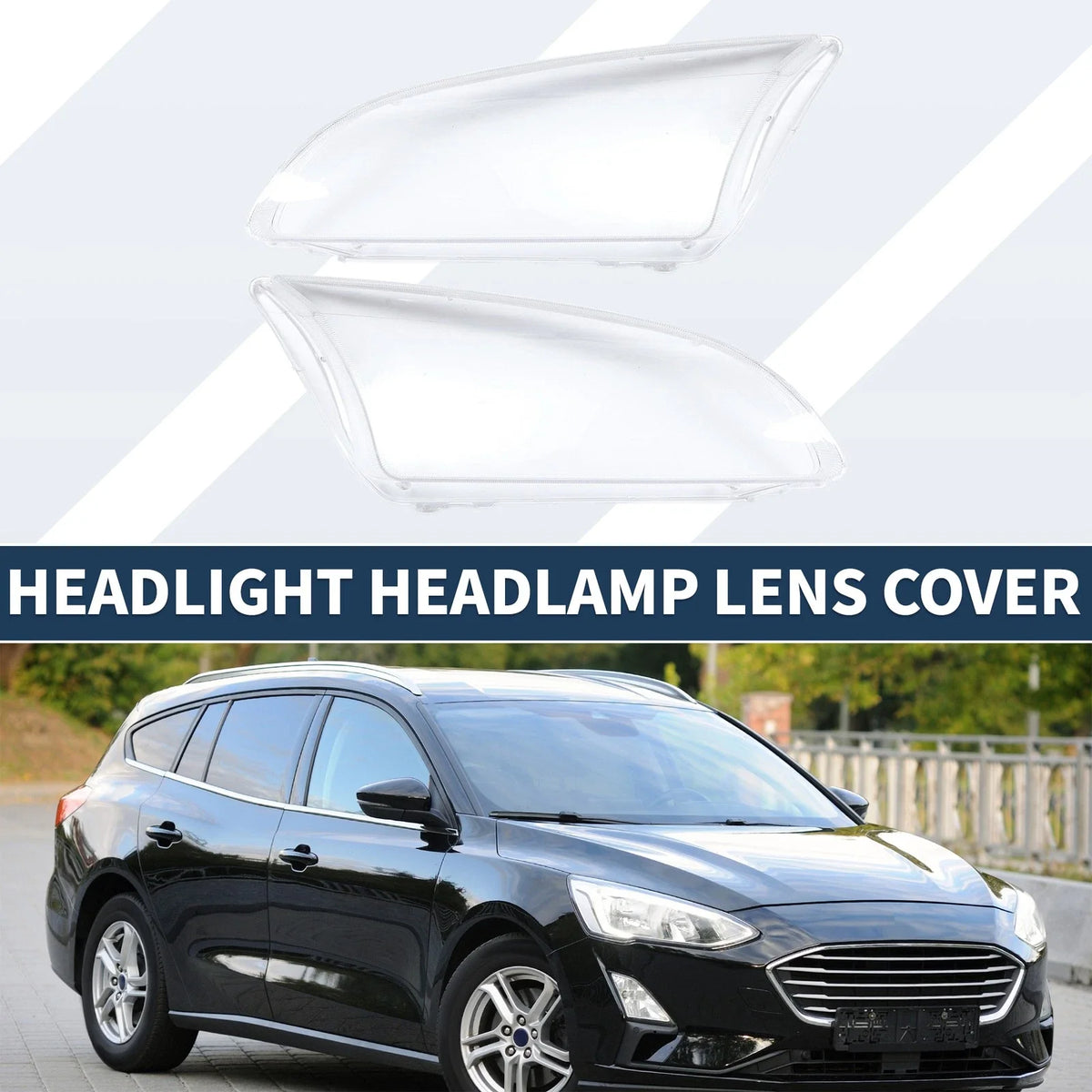 1 Pair Headlight Lens Cover for Ford Focus (2005–2008)