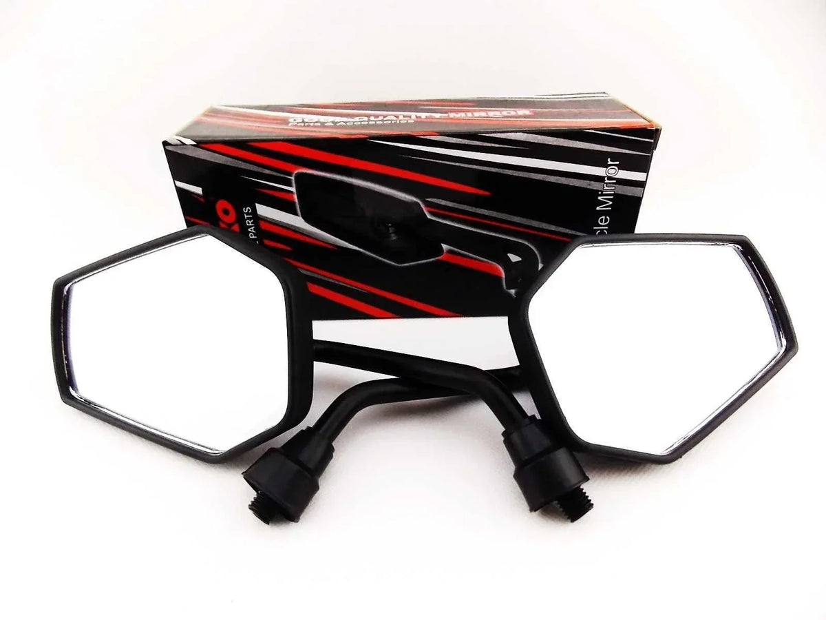 Black Red Hex Soko Mirrors for W400 Kawasaki (2006-2009)