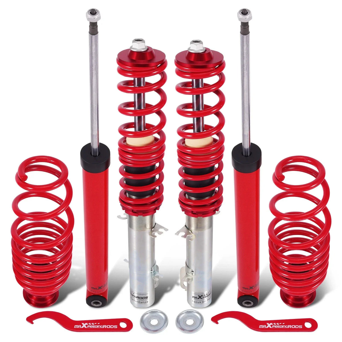 Coilover Suspension Struts for VW Golf MK4 (1998–2006) Red