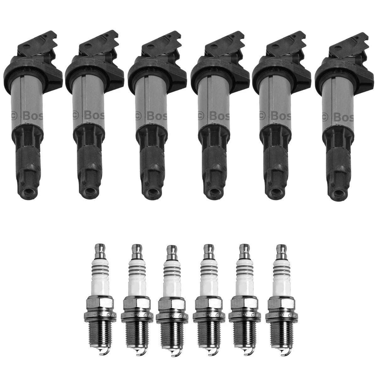 Set of 6 Ignition Coils & Spark Plugs for Audi A6, BMW E60, E46, E53