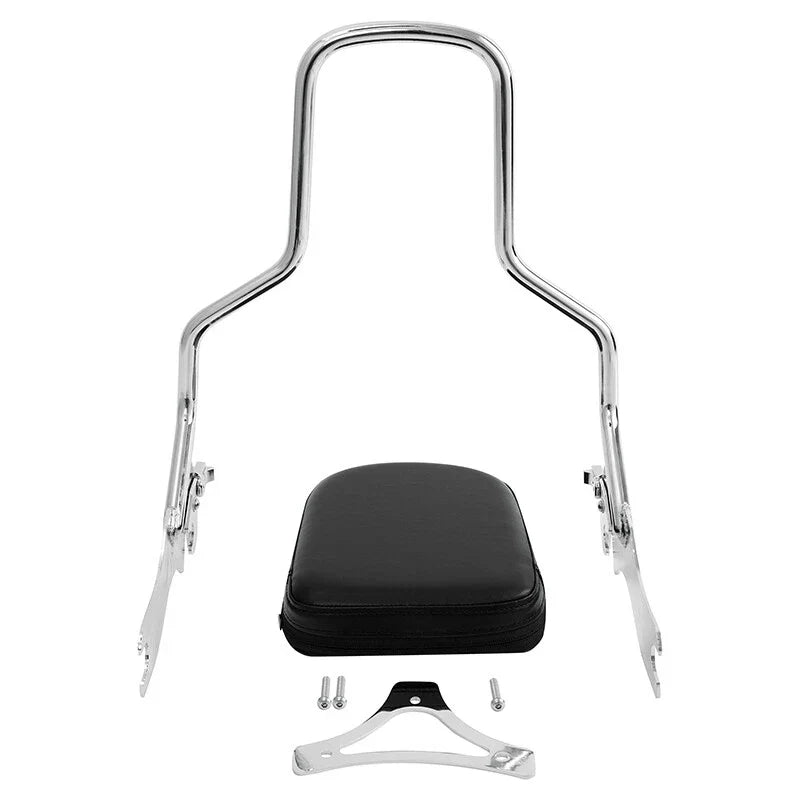 Chrome Sissy Bar Backrest Pad for Harley Softail Fat Bob (2018–2025)