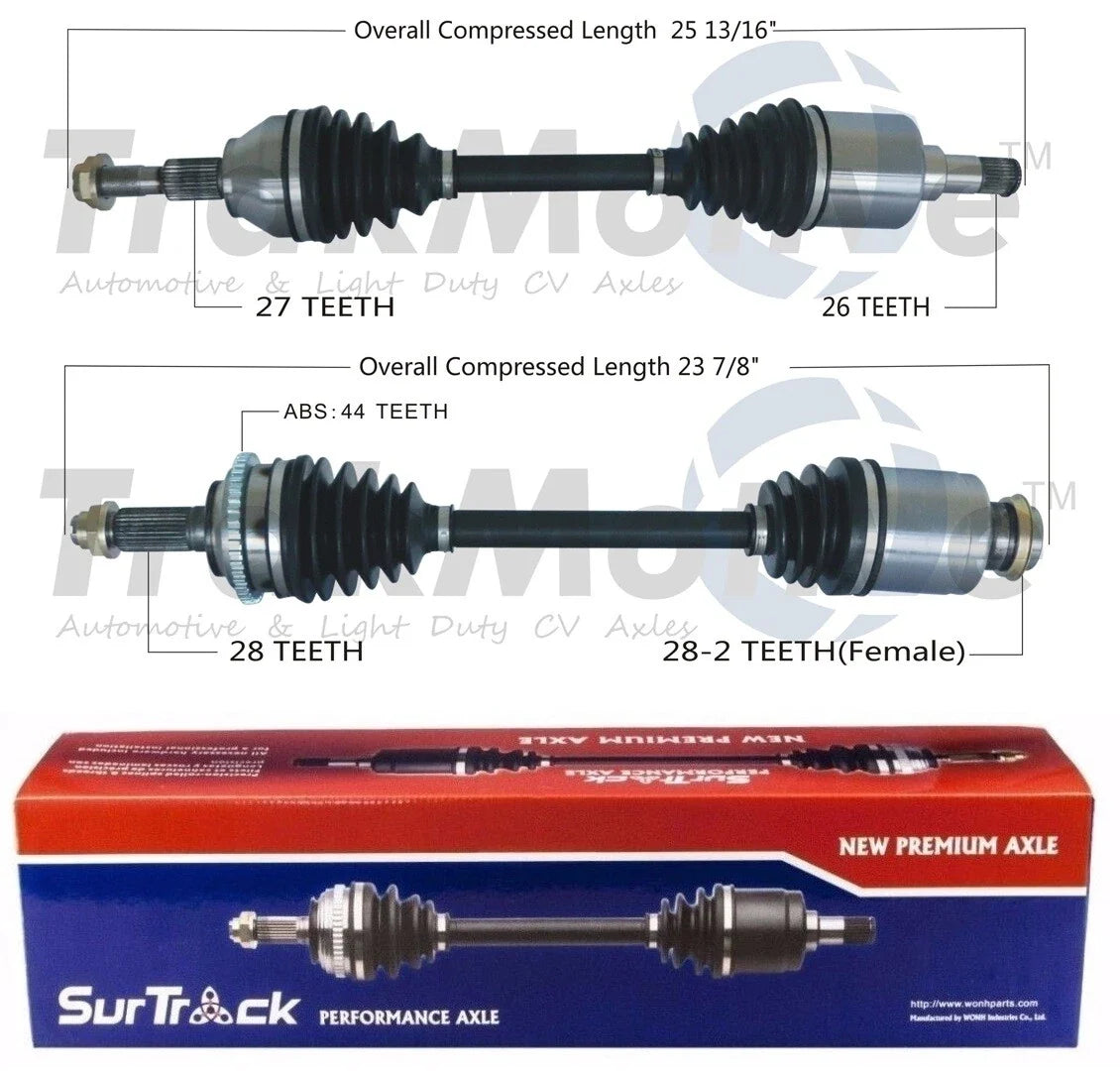 Set of 2 Front CV Axle Shafts for Ford Fusion (2013–2020)