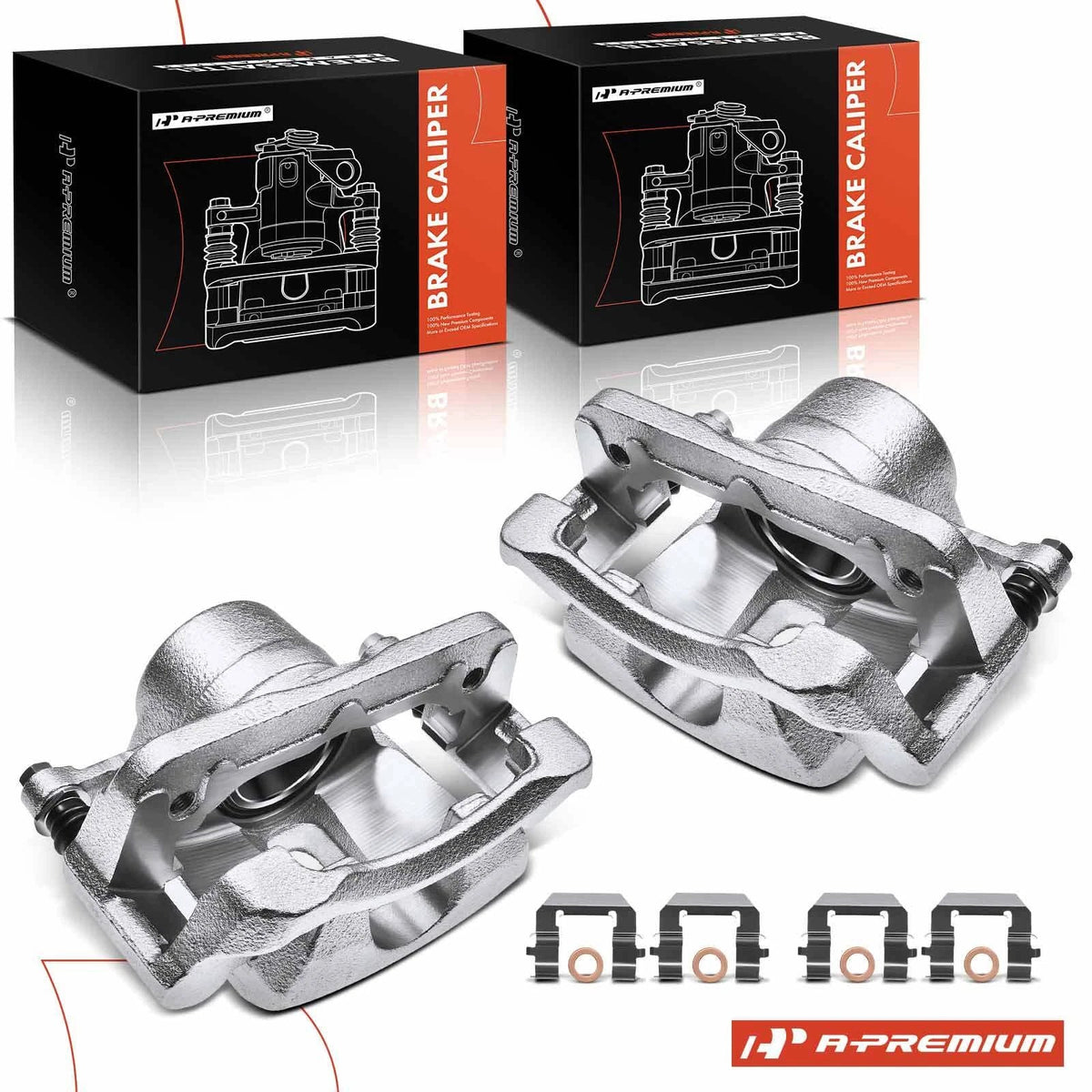 Pair Front Brake Calipers with Bracket for Honda Pilot (2003–2008)