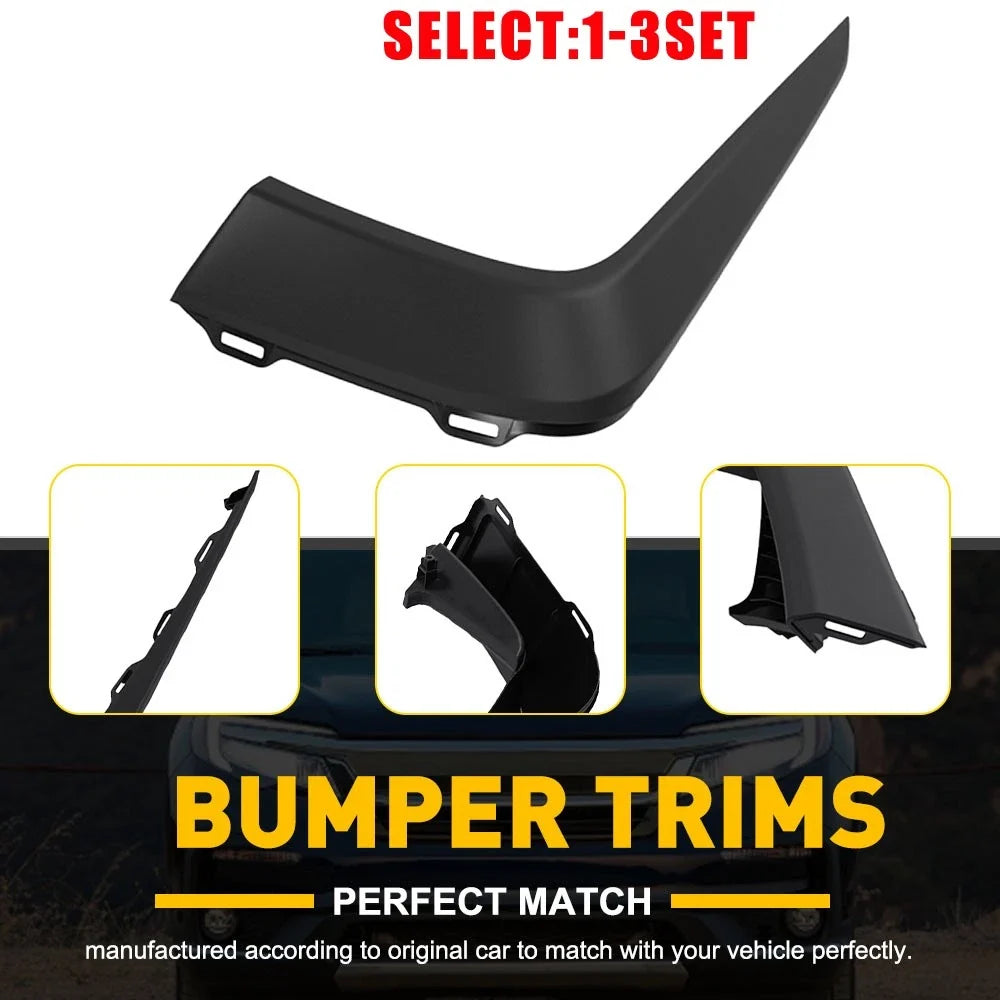 Upper Bumper Molding Front Left for Honda Pilot 2019-2022, Black