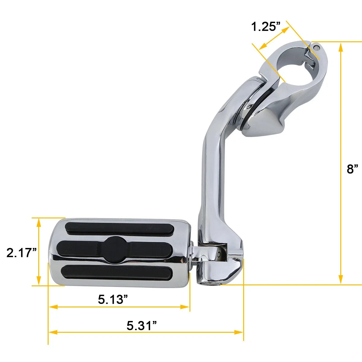 1.25" Long Angled Adjustable Highway Foot Pegs Mount Kit for Harley