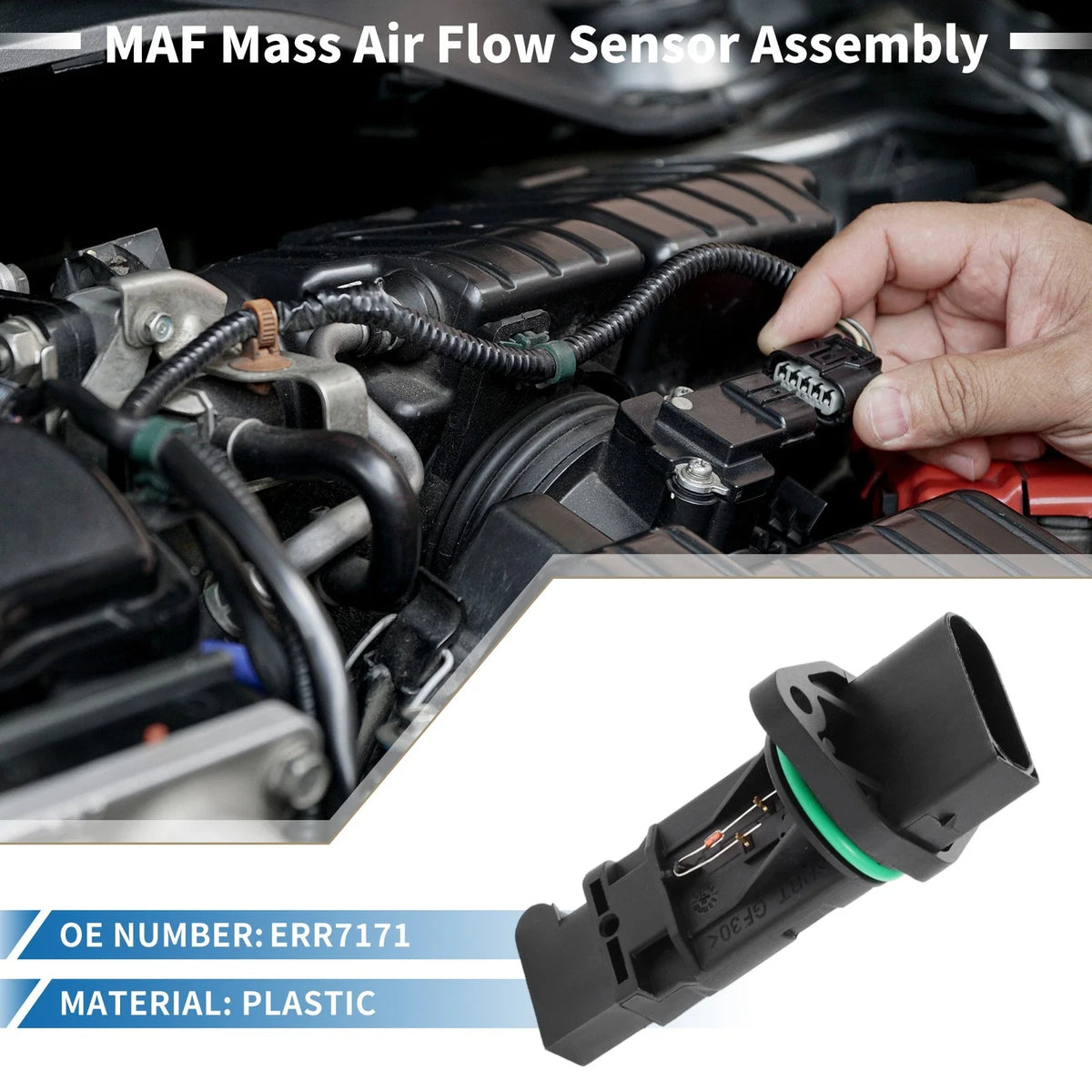 MAF Mass Air Flow Sensor ERR7171 for Volkswagen Jetta L4 2.0L (1999–2001)