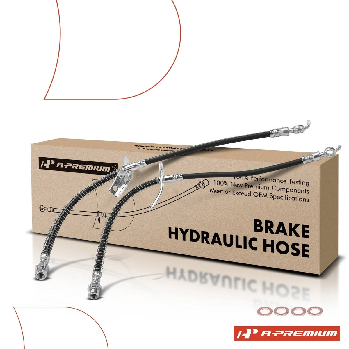 2X Front Brake Hydraulic Hose for Hyundai Elantra (2010–2012) Kia Forte5