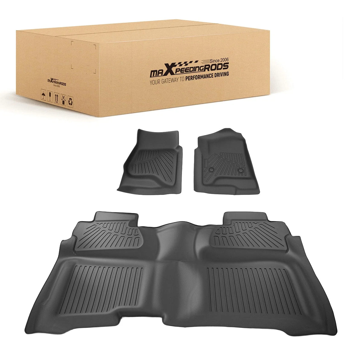 All Weather Floor Mats for Silverado 1500 (2014–2018) TPE Rubber Mat