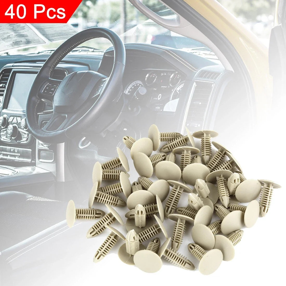 40pcs Plastic Bolt Rivets Fastener Clips for Toyota 