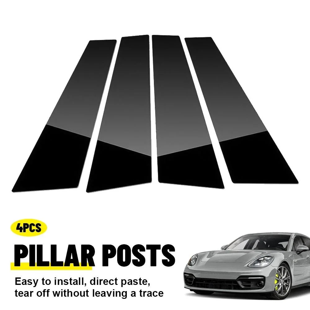 Pillar Post Trim Covers for 2009–2014 Porsche Panamera - 4X Black