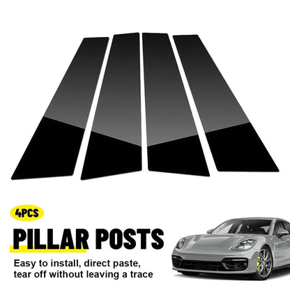 Pillar Post Trim Covers for 2009–2014 Porsche Panamera - 4X Black