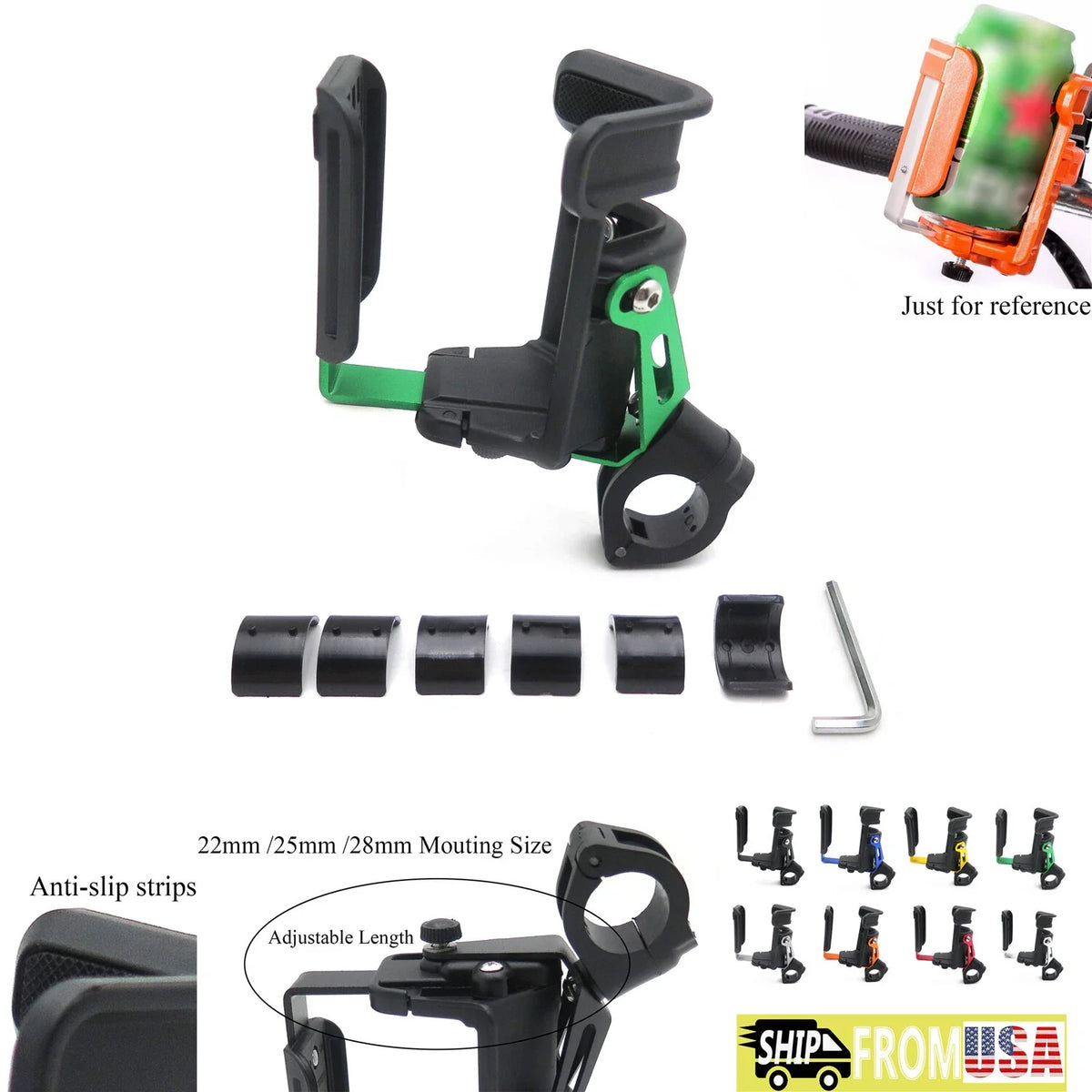 Motorcycle Crash Bar Mount Water Bottle Holder - Universal Design