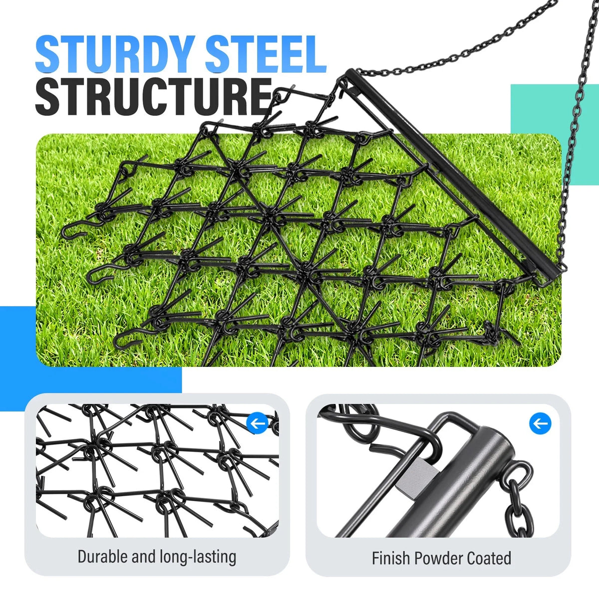 ATV UTV Tractor Steel Drag Harrow 4X4 FT