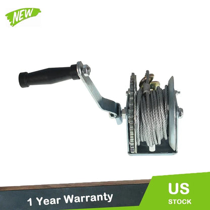 Truck Manual Crank Winch (1500 lbs, 5.0mm x 10m Rope)