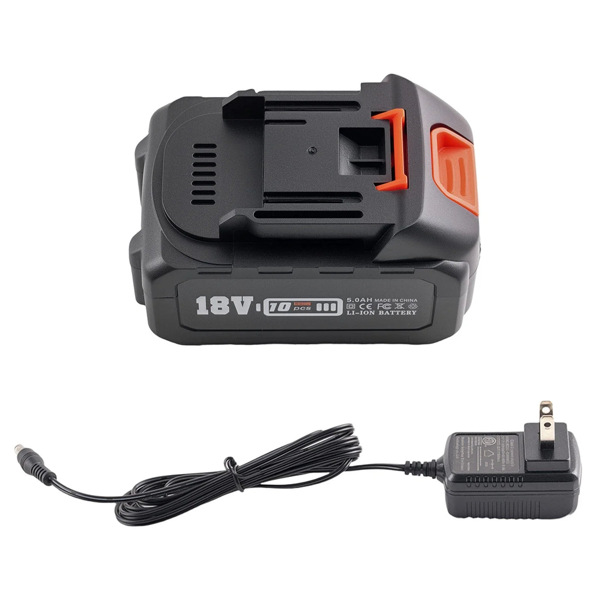 5.0Ah Lithium Battery with Charger for Power Tools (18V–21V)