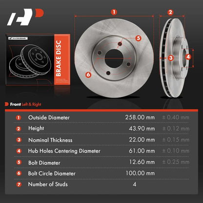 Front Brake Rotor Disc for Nissan Kicks and Versa (2020-2023)