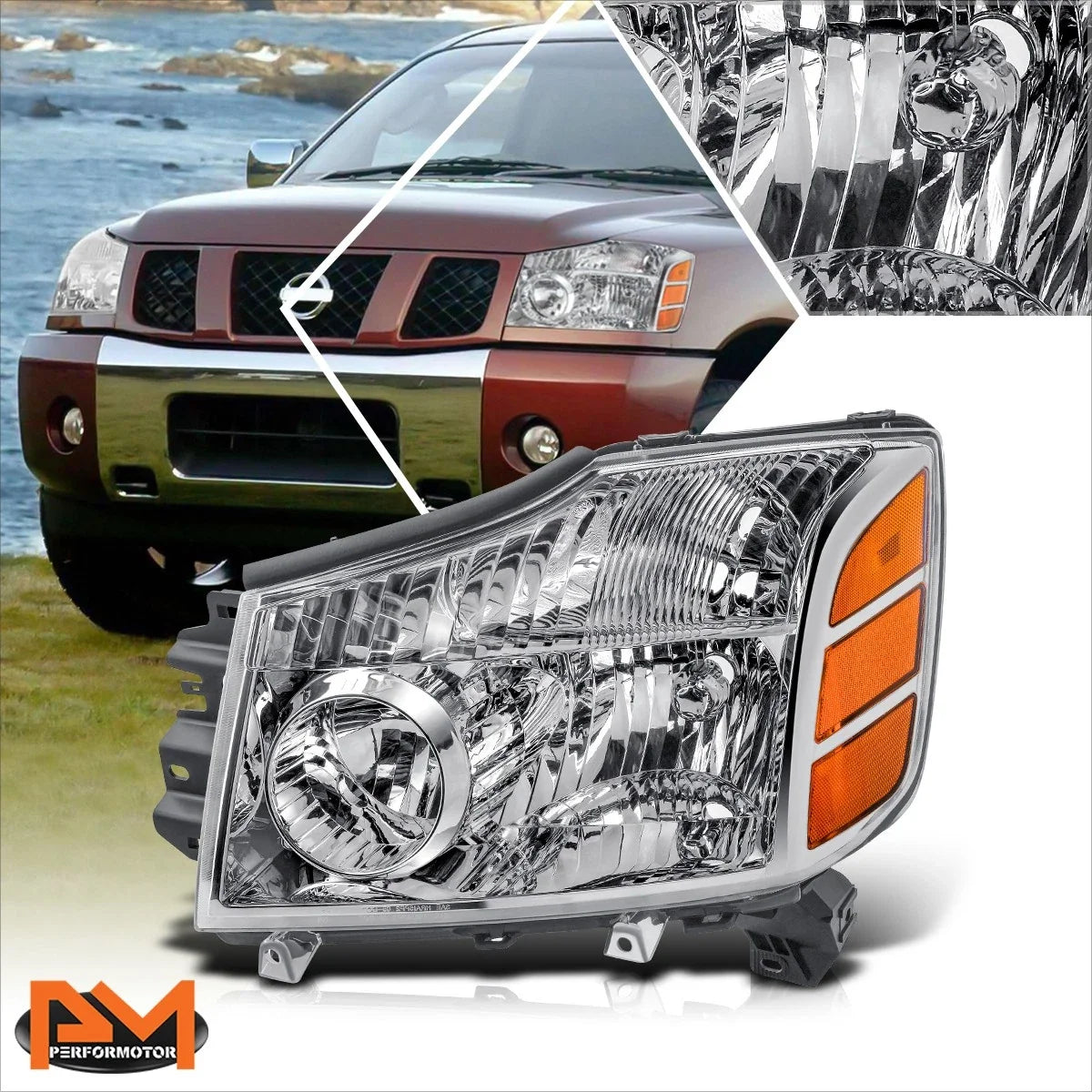 Left Headlight Lamp for Nissan Armada Titan Pathfinder 2004-2007