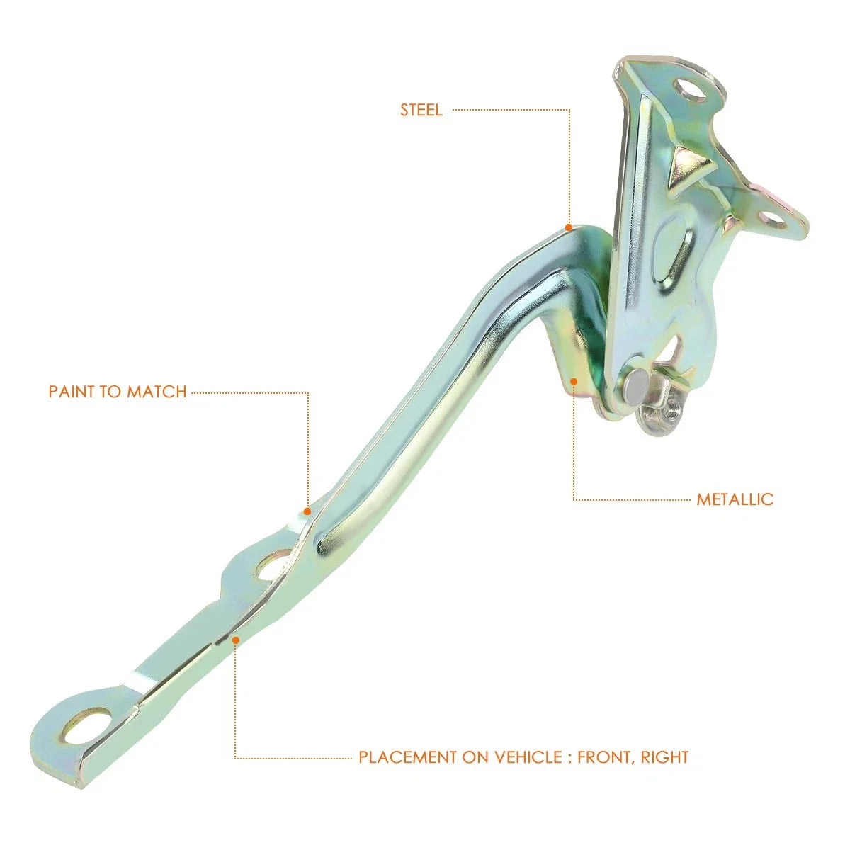 Right Side Steel Engine Hood Hinge for 2016-2022 Chevy Spark
