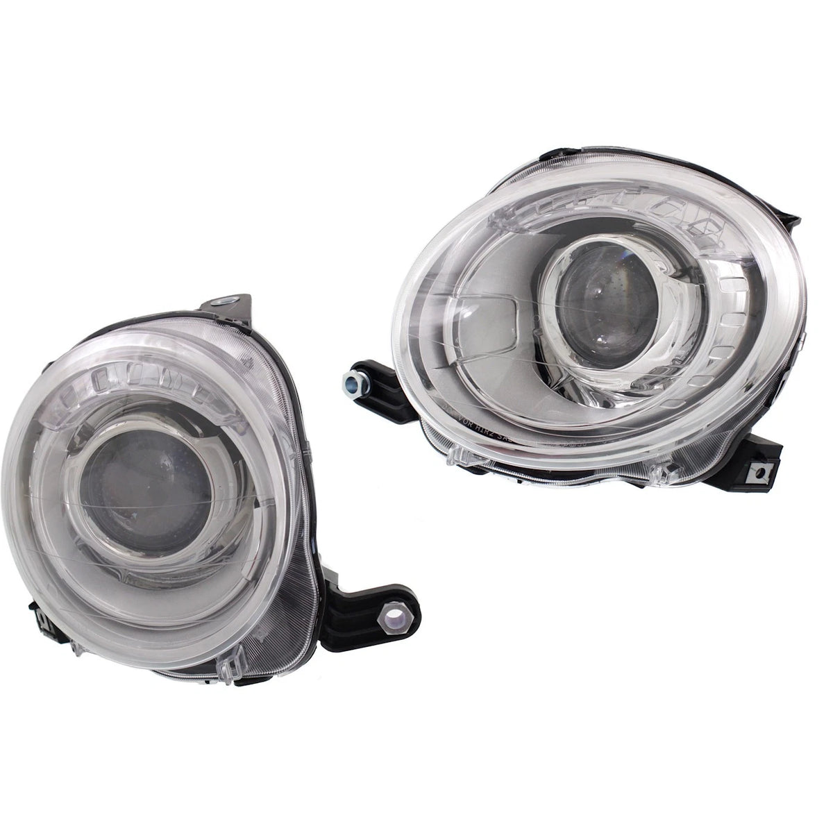 Halogen Headlight Set for Fiat 500 (2012–2019) Left & Right w/ Bulbs Pair