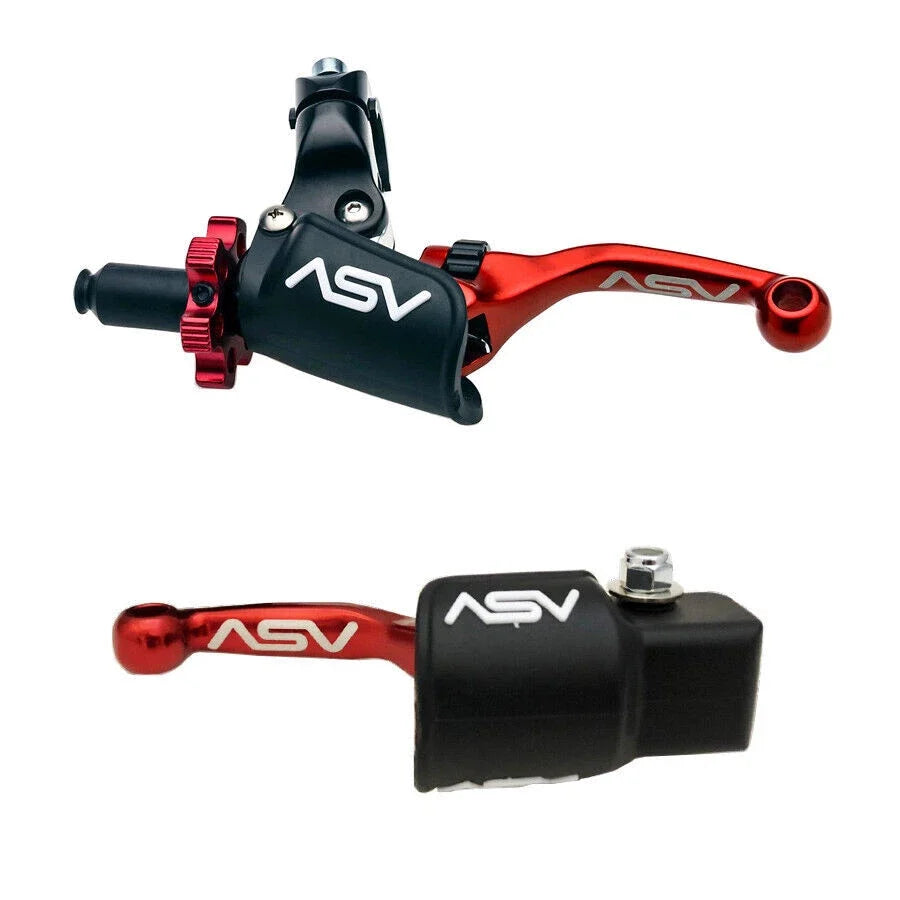 ASV F4 Shorty Front Brake Clutch Perch Levers Red Pair for Kodiak 700 (2003–2023)