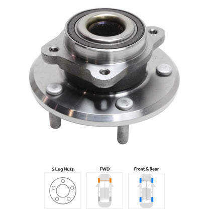 AWD Front & Rear Wheel Hubs for Dodge Journey 2009-2020 with Bearing