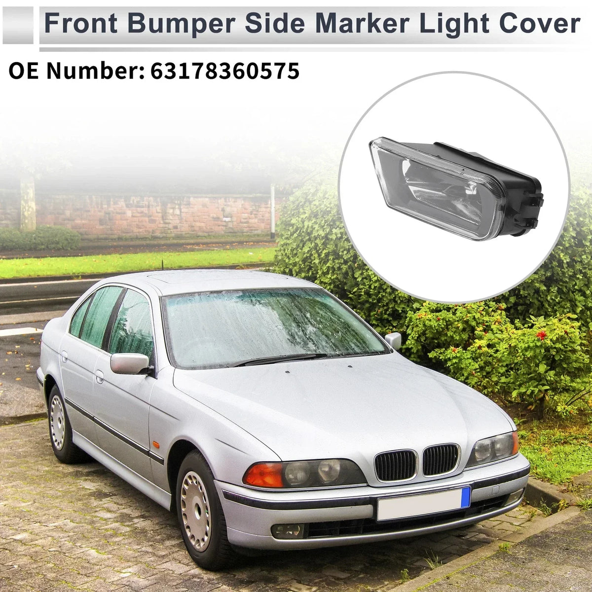 Left Side Marker Light Cover for BMW Z3 E39 Front Bumper