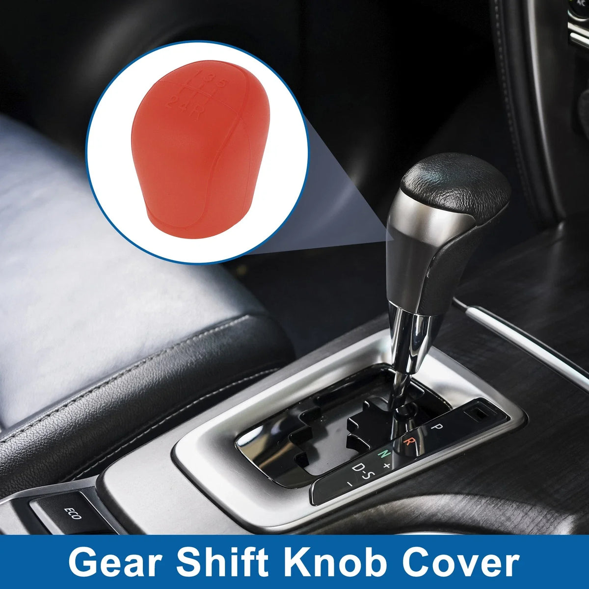 1 Pc Gear Shift Knob Cover Red Silicone for Ford C-Max (2007–2021)