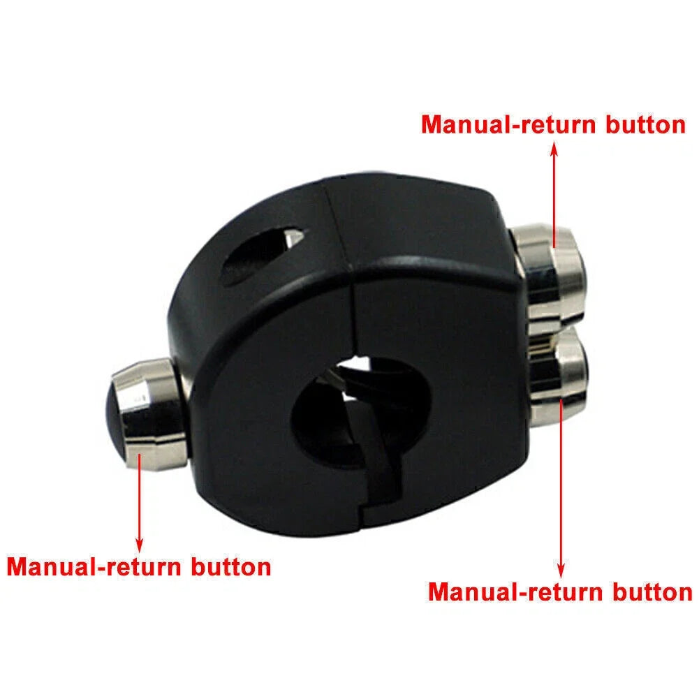 7/8" 22MM Motorcycle Handlebar Black Switch Momentary Button