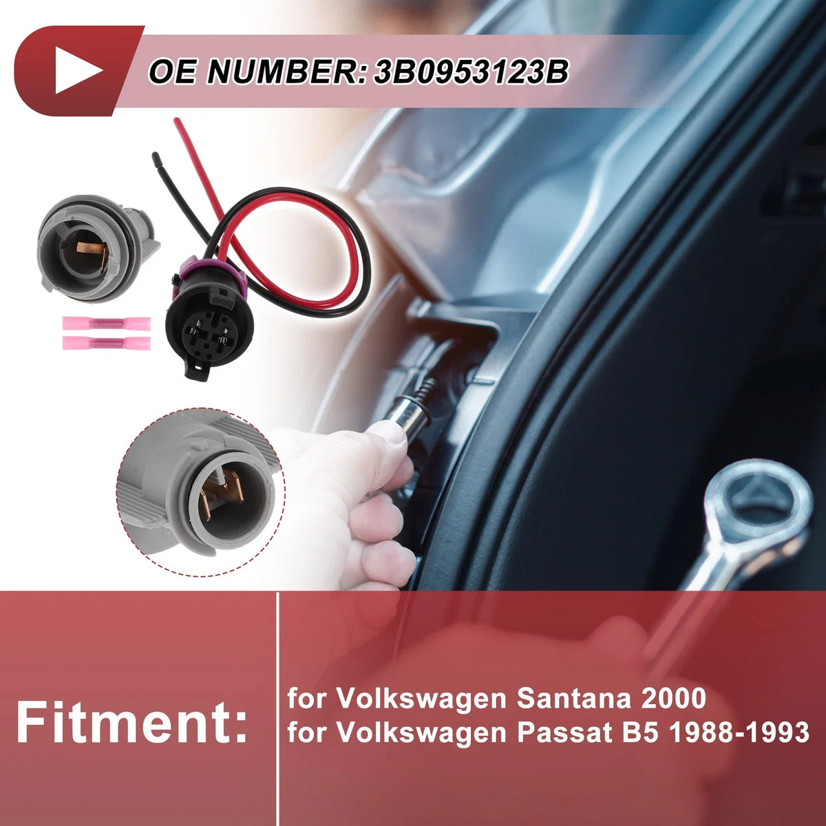 Front Turn Signal Light Socket Wiring for Volkswagen Santana (No. 3B0953123B)
