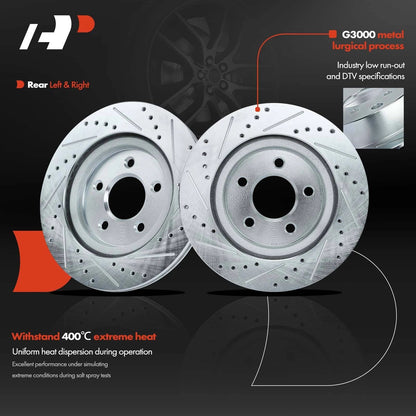 6-Piece Rear Brake Rotor and Pad Set for Ford Mustang (2010-2014)