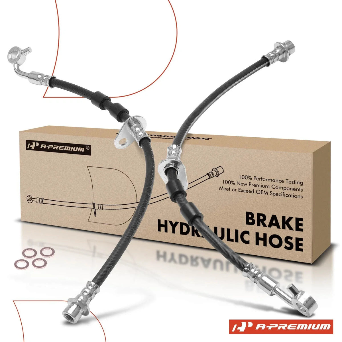 2X Front Brake Hydraulic Hose for Honda Civic (1996–2000) Acura EL (1998–2000)