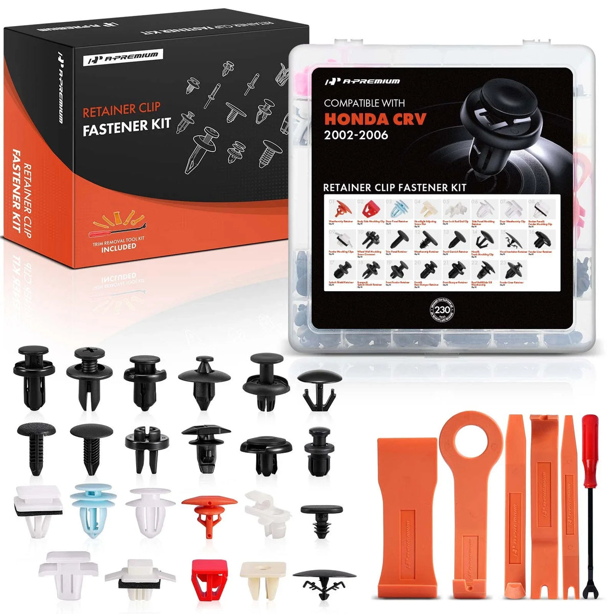 230Pcs Retainer Fastener Kit for Honda CR-V (2002–2006)