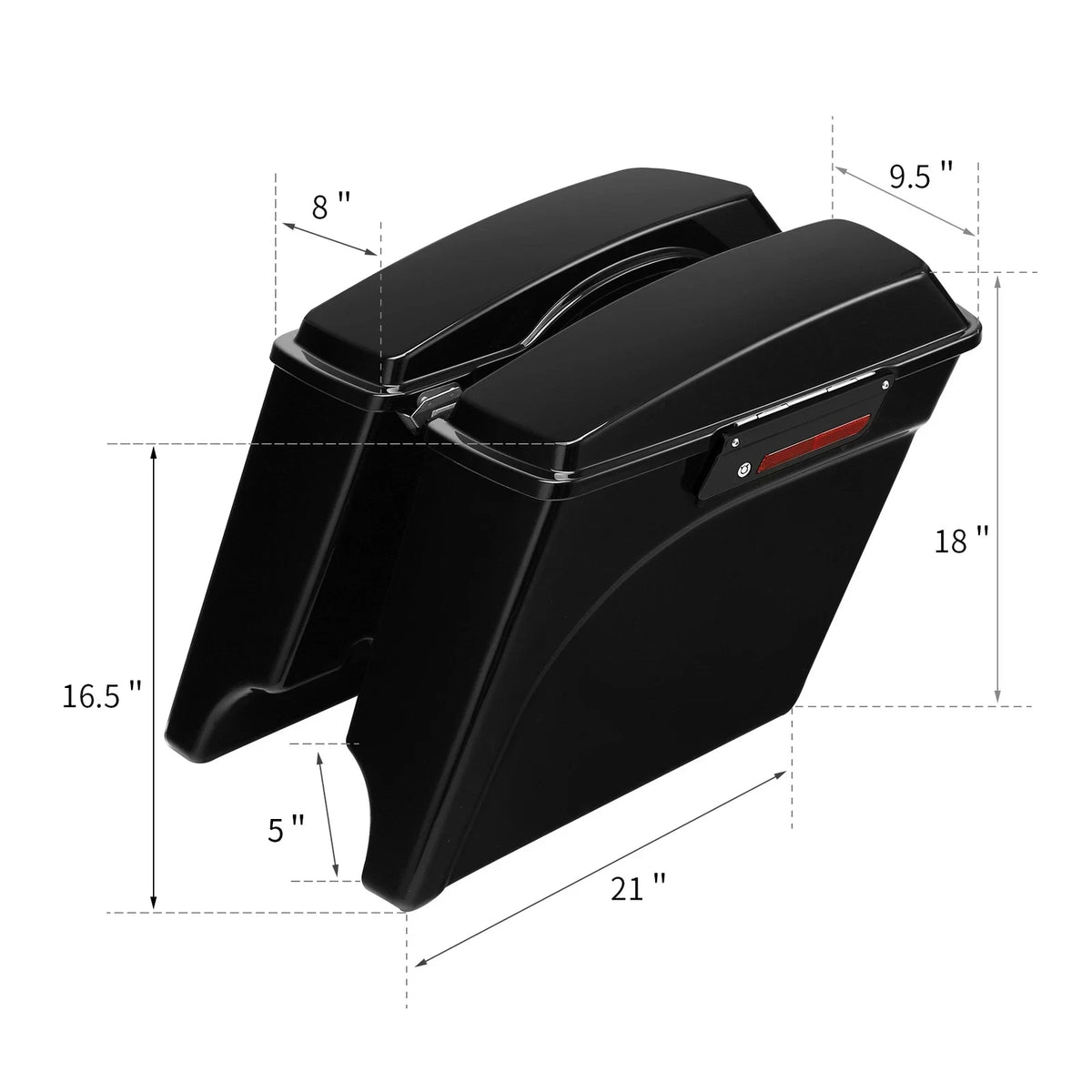 5" Black Saddlebags with Brackets for Harley Softail FLST 1984-2017