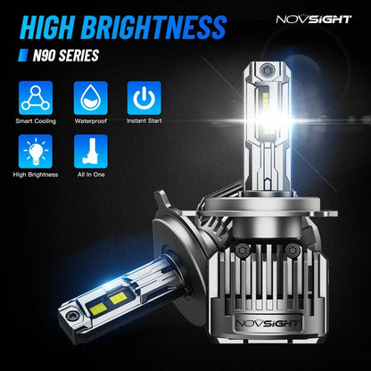 LED Headlight Bulbs 9003 H4 - 2X 36000LM Bright White