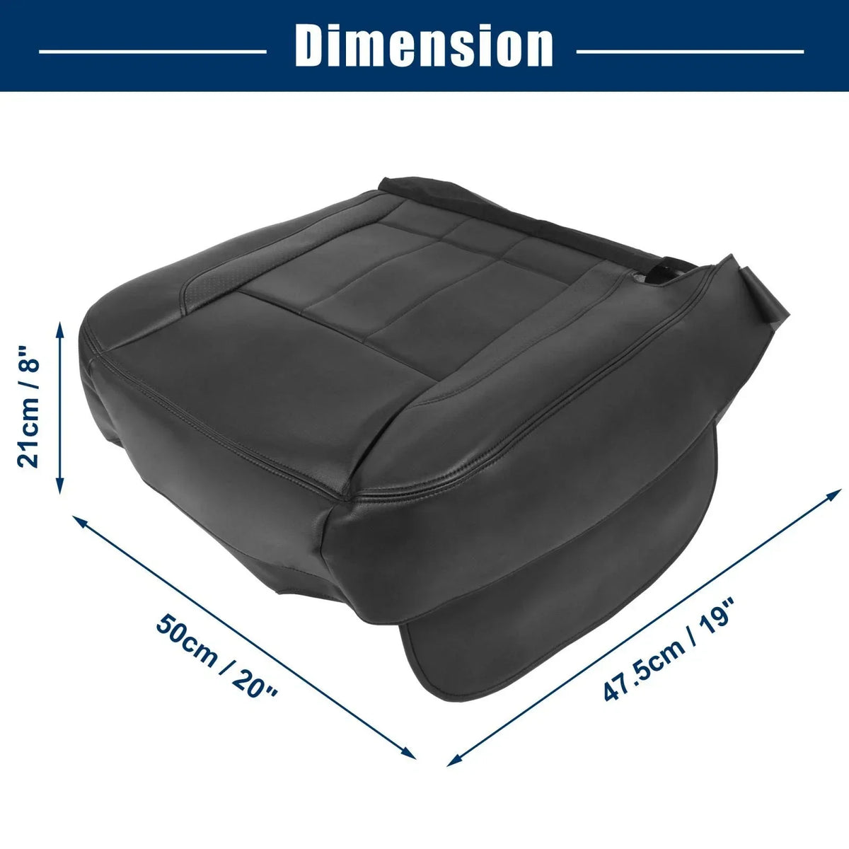 Black Faux Leather Seat Bottom Cover for Ram