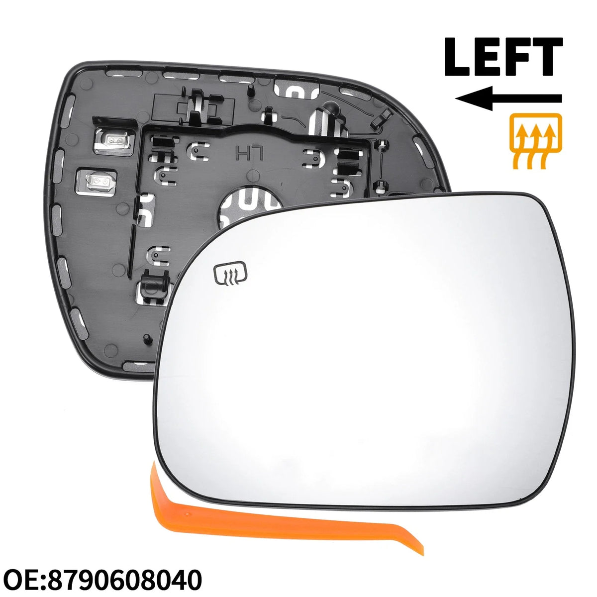 Heated Left Side Mirror Glass for Toyota Sienna (2011–2019)