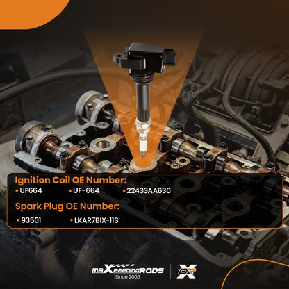 Ignition Coil and Spark Plug Kit for 2012 Subaru Impreza