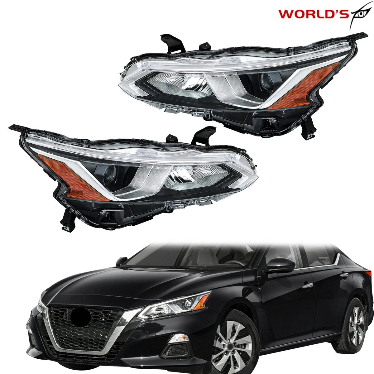 Pair Halogen Projector Headlights for Nissan Altima (2019–2021)