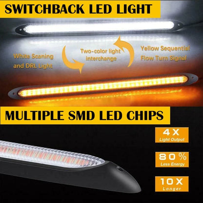 Headlight Strip Light 2PC LED DRL for Toyota Hilux N70 2005-2015