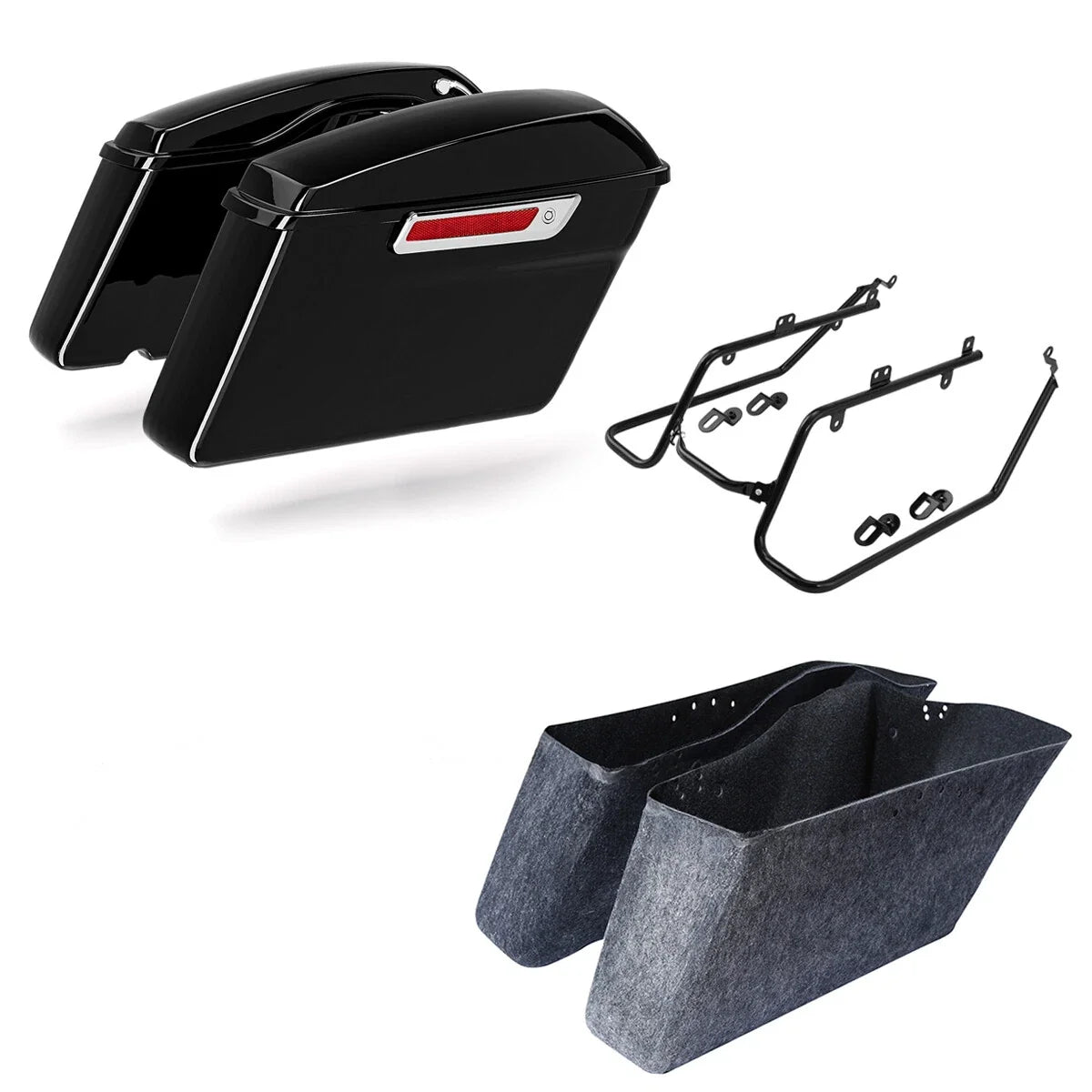 Hard Saddlebags & Brackets for Harley Dyna Wide Super Glide 2008-2017